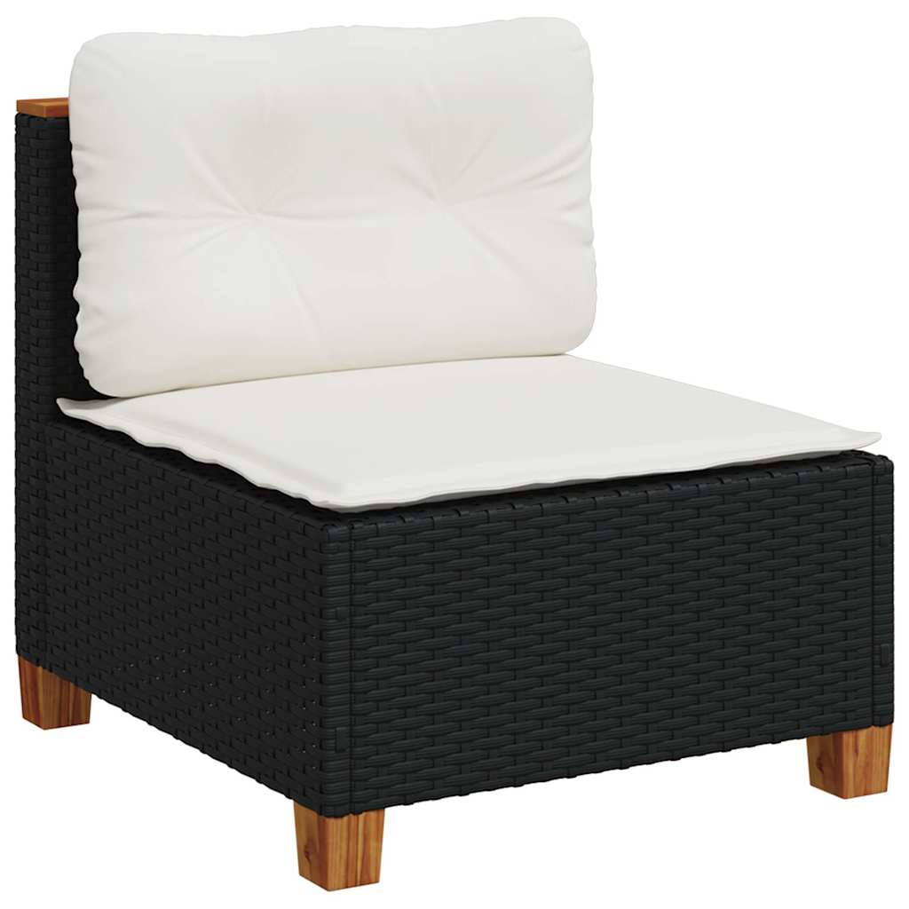 sofasæt til haven 4 dele med hynder polyrattan sort