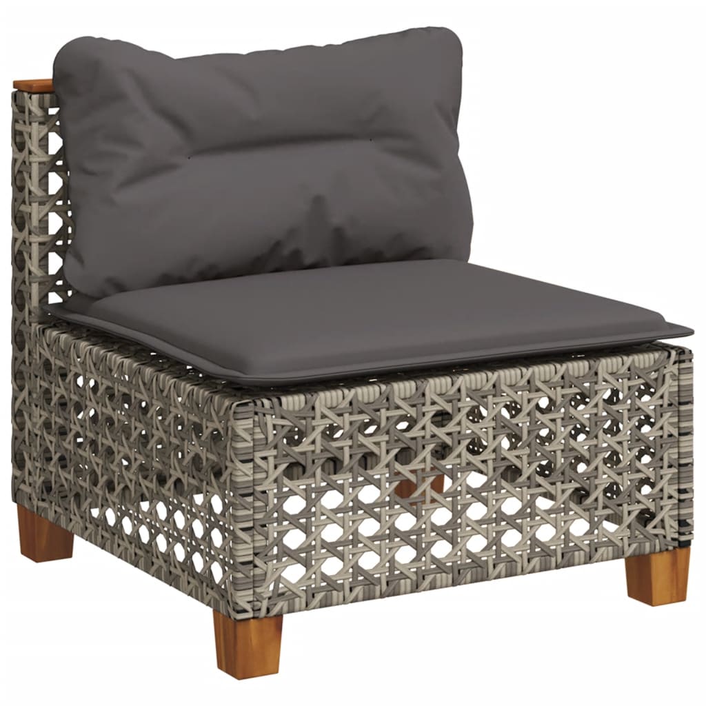 sofasæt til haven 4 dele med hynder polyrattan grå