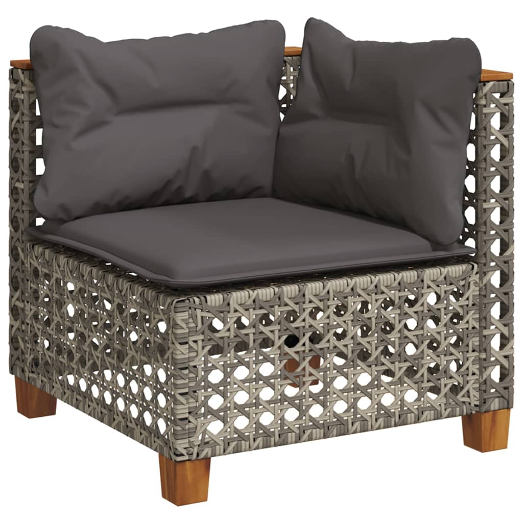 sofasæt til haven 4 dele med hynder polyrattan grå