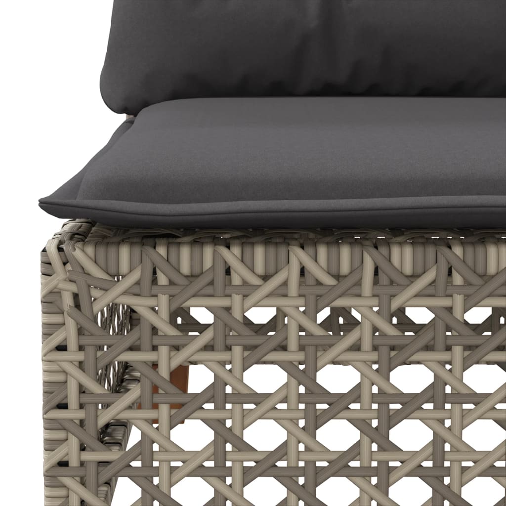sofasæt til haven 4 dele med hynder polyrattan grå