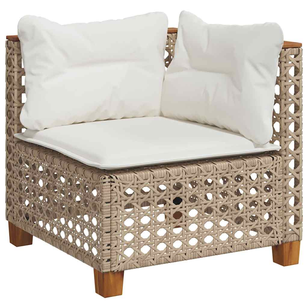 sofasæt til haven 4 dele med hynder polyrattan beige