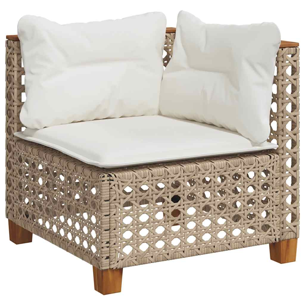 sofasæt til haven 5 dele med hynder polyrattan beige