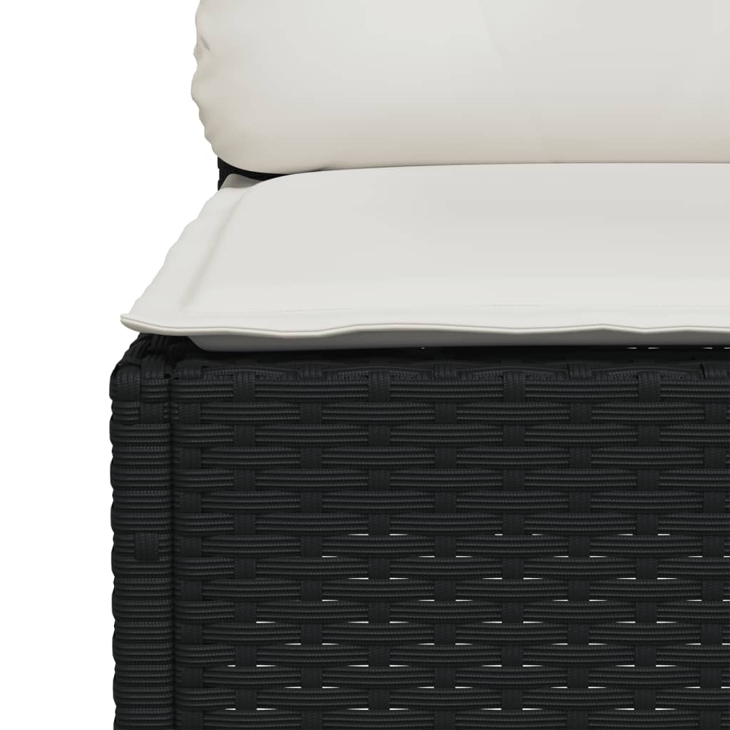 sofasæt til haven 6 dele med hynder polyrattan sort
