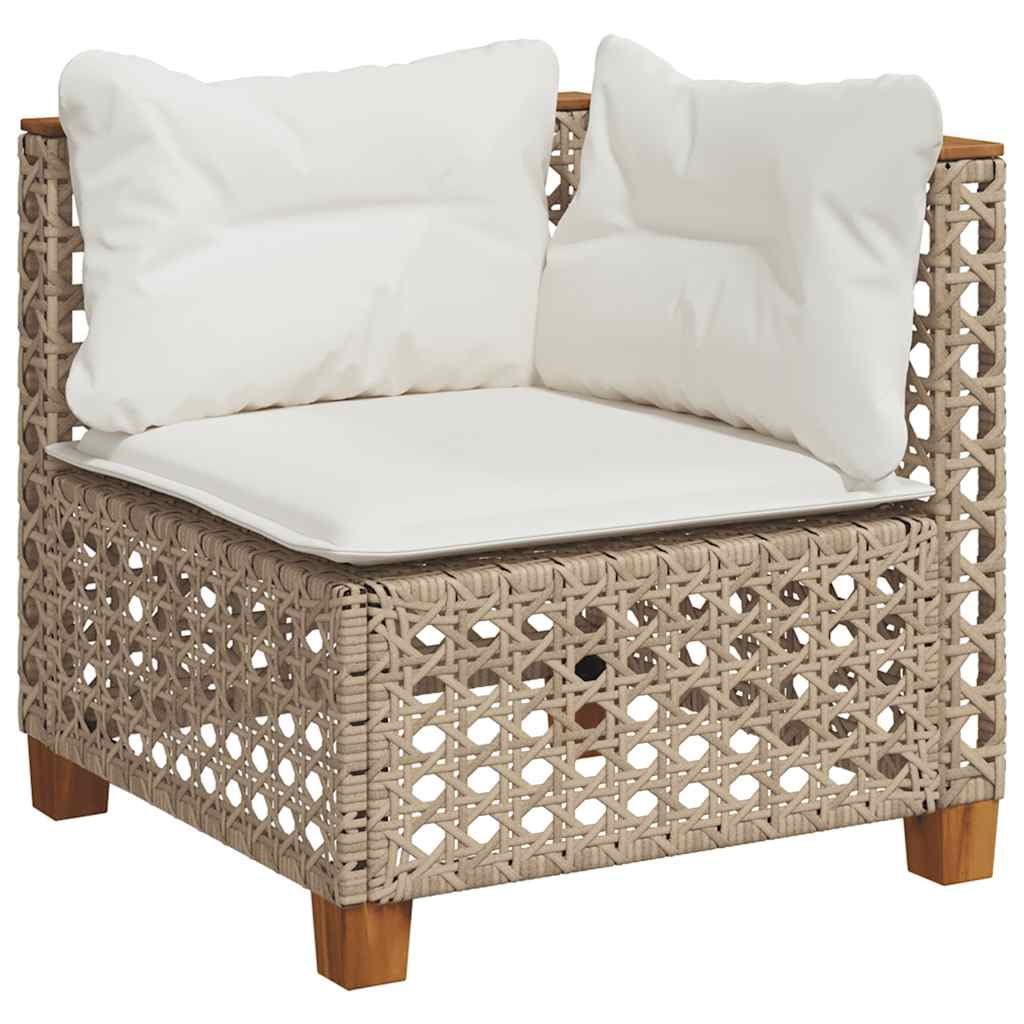sofasæt til haven 6 dele med hynder polyrattan beige