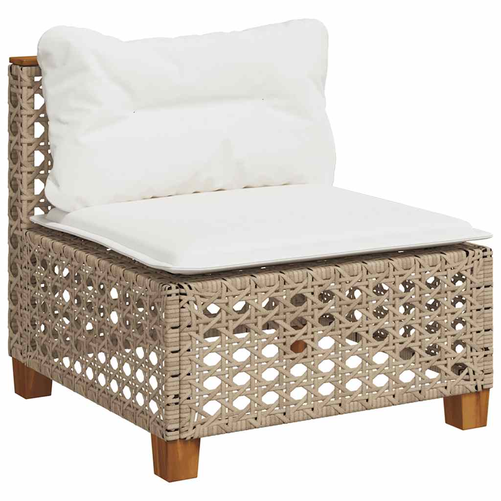 sofasæt til haven 6 dele med hynder polyrattan beige