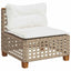 sofasæt til haven 6 dele med hynder polyrattan beige