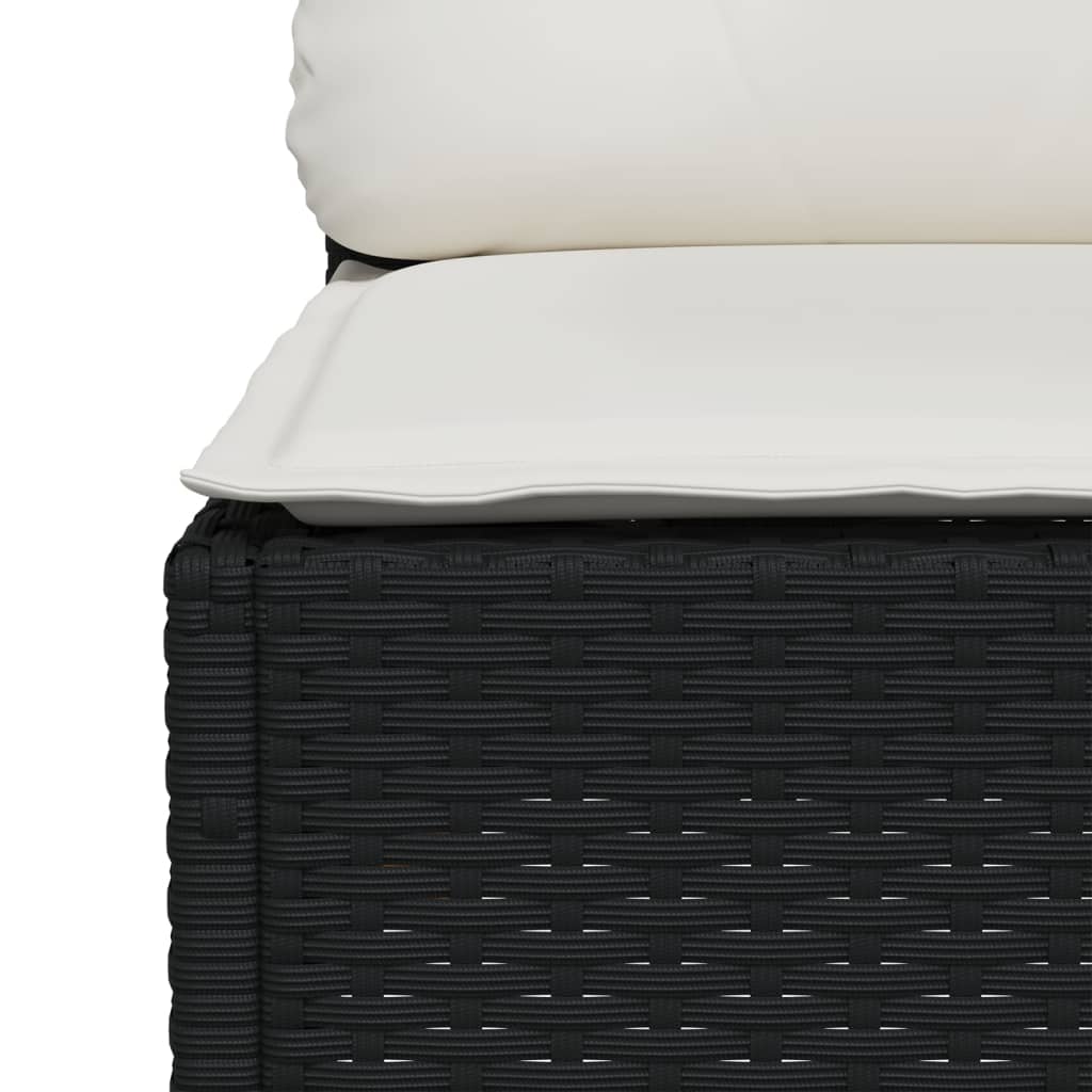 sofasæt til haven 7 dele med hynder polyrattan sort