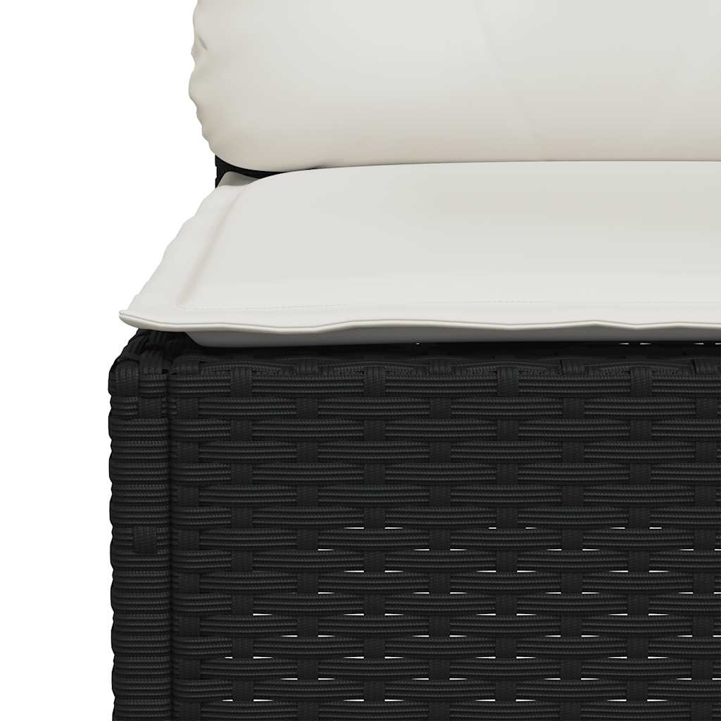 sofasæt til haven 7 dele med hynder polyrattan sort