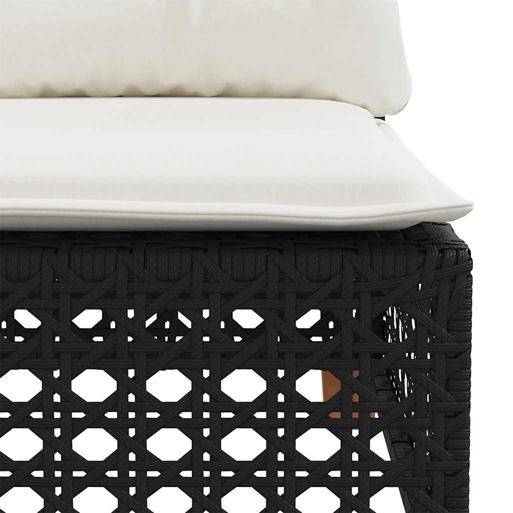 sofasæt til haven 7 dele med hynder polyrattan sort