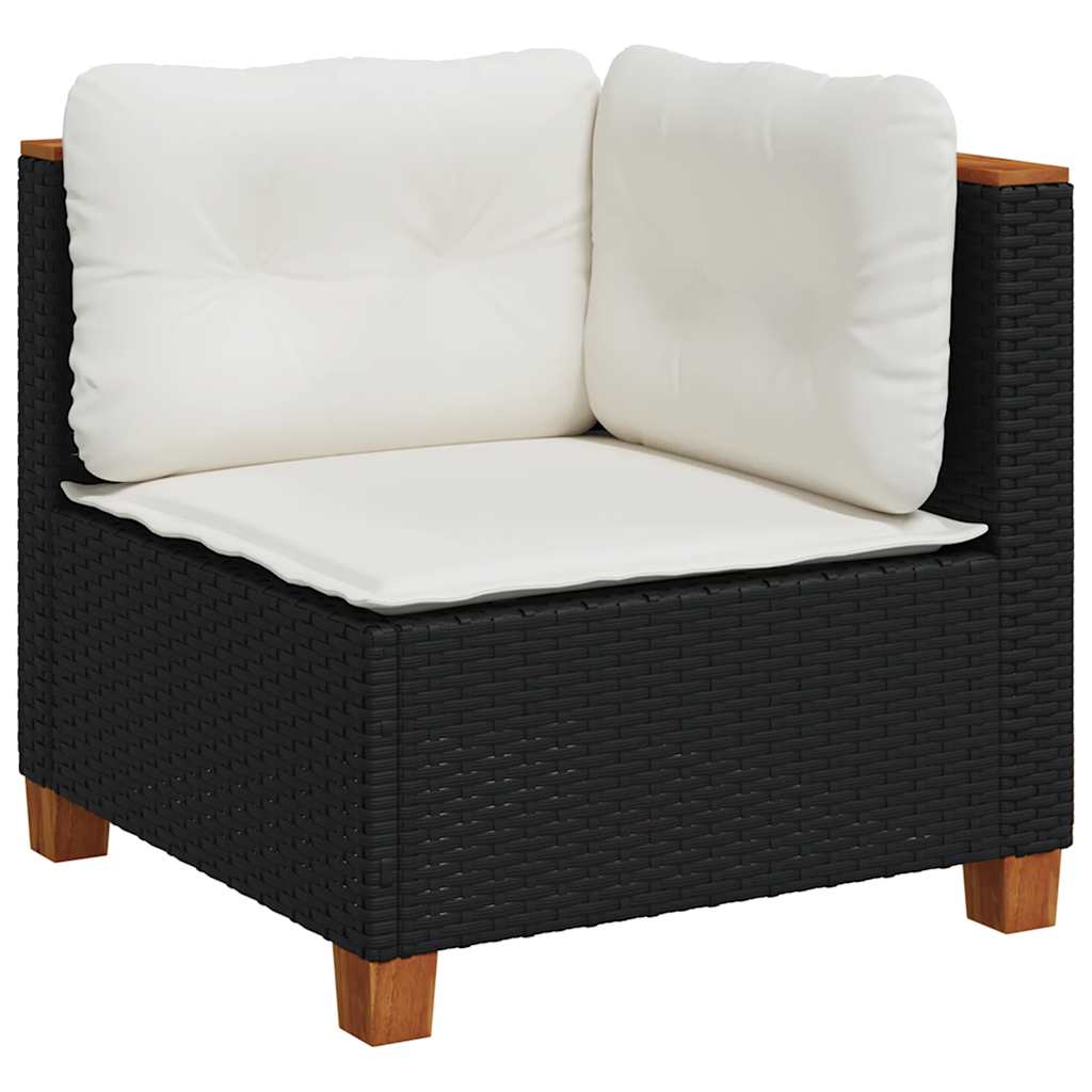sofasæt til haven 8 dele med hynder polyrattan sort