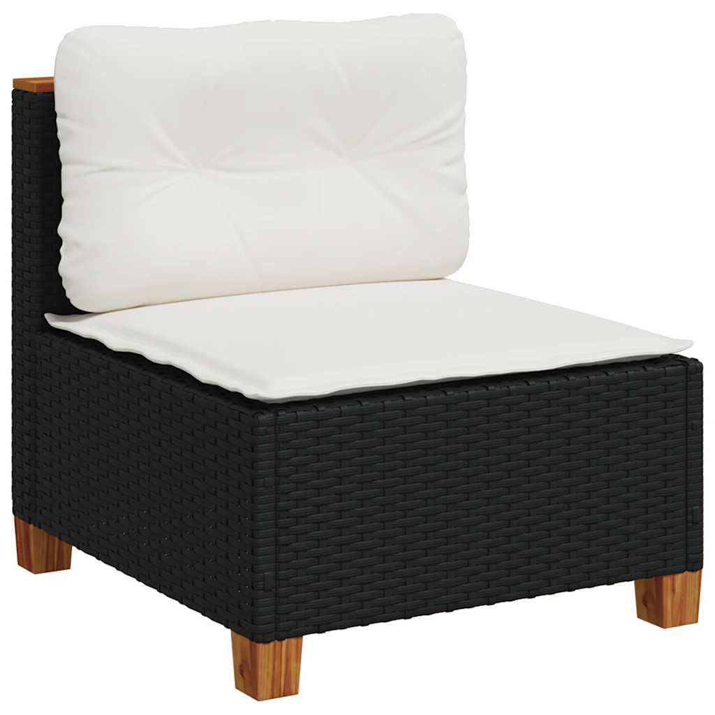 sofasæt til haven 8 dele med hynder polyrattan sort