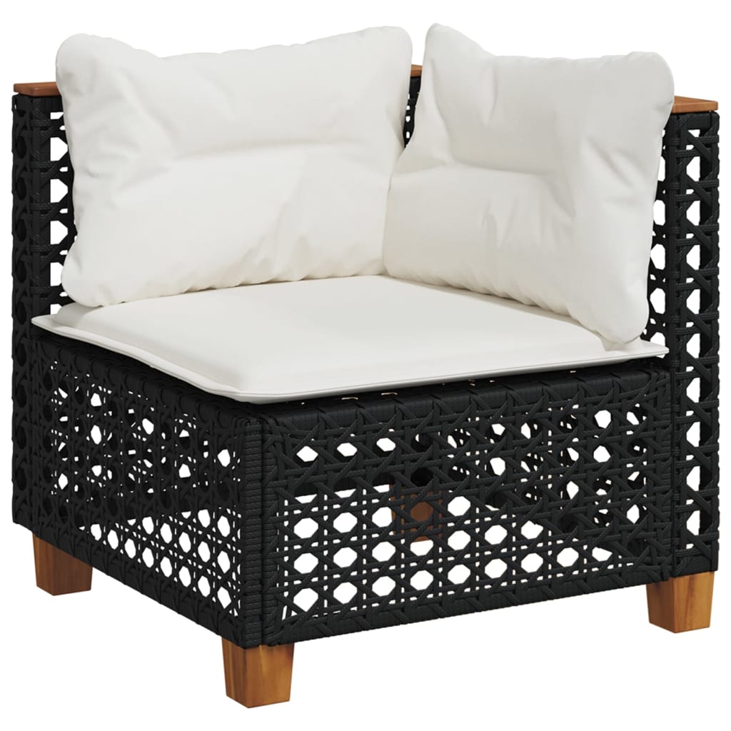sofasæt til haven 8 dele med hynder polyrattan sort