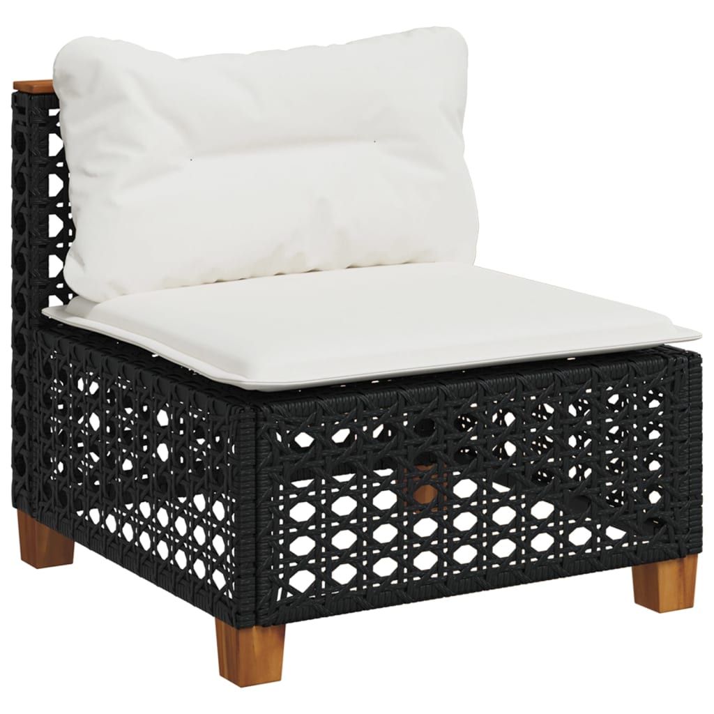 sofasæt til haven 8 dele med hynder polyrattan sort