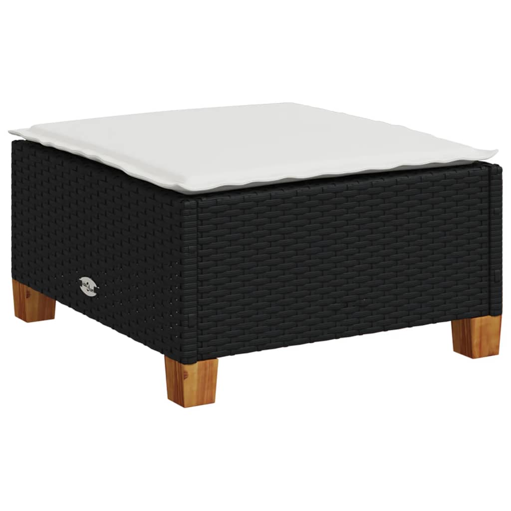 sofasæt til haven 8 dele med hynder polyrattan sort