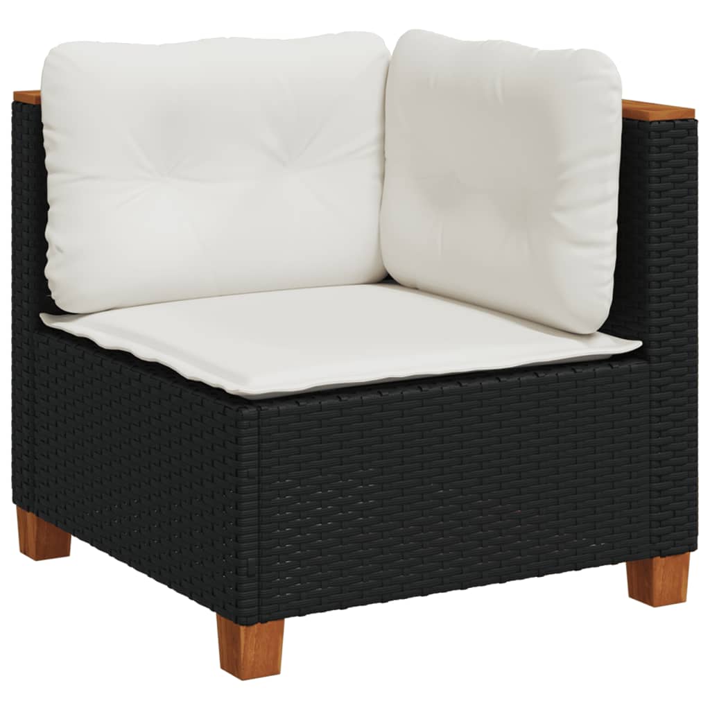 sofasæt til haven 10 dele med hynder polyrattan sort