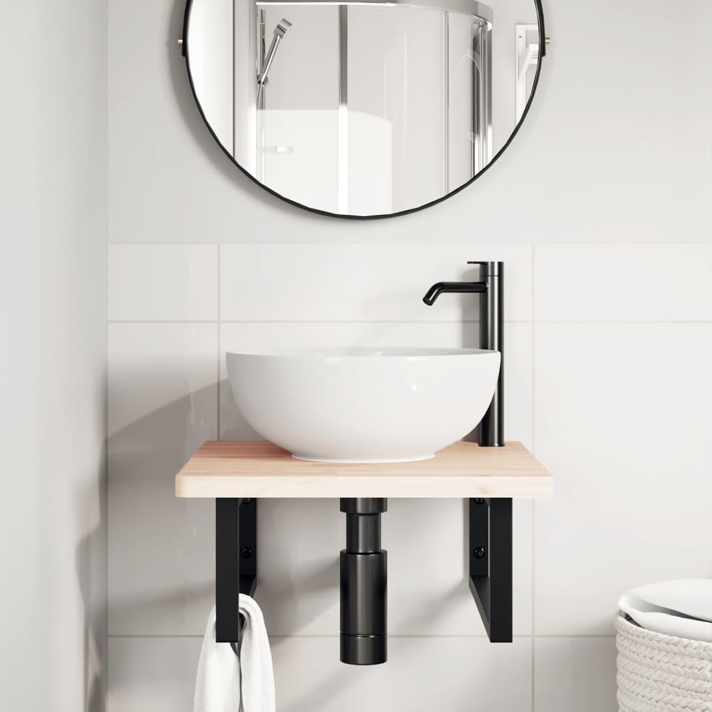 hyldebeslag til håndvask 2 stk. rektangulær stål sort