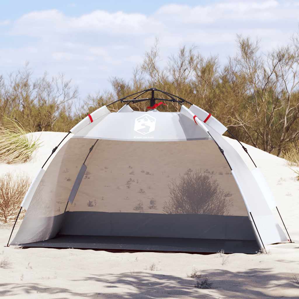 2-personers strandtelt - vandafvisende quick-release, grå