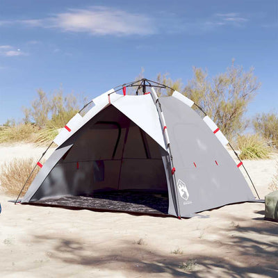 3-personers campingtelt vandtæt quick-release grå