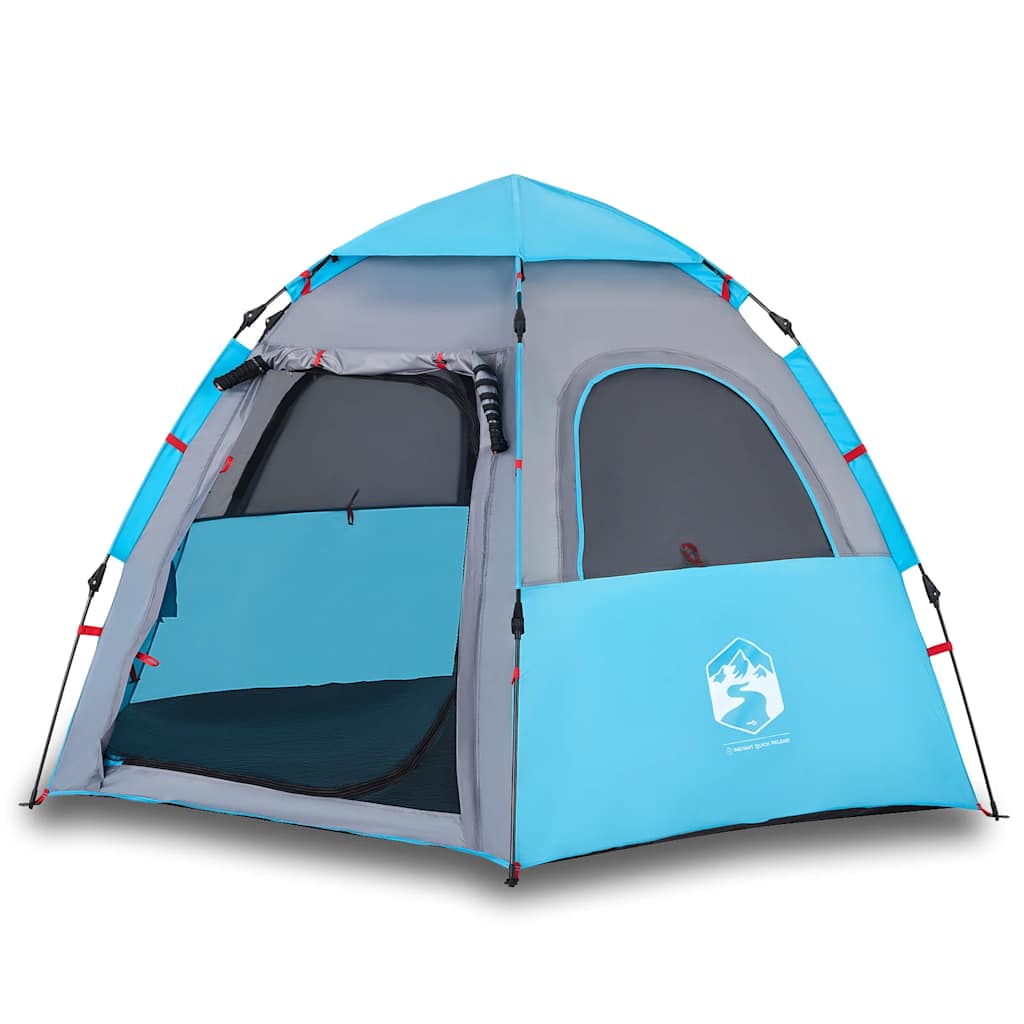 4-personers campingtelt quick-release blå
