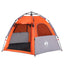4-personers campingtelt quick-release grå og orange