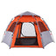 4-personers campingtelt quick-release grå og orange