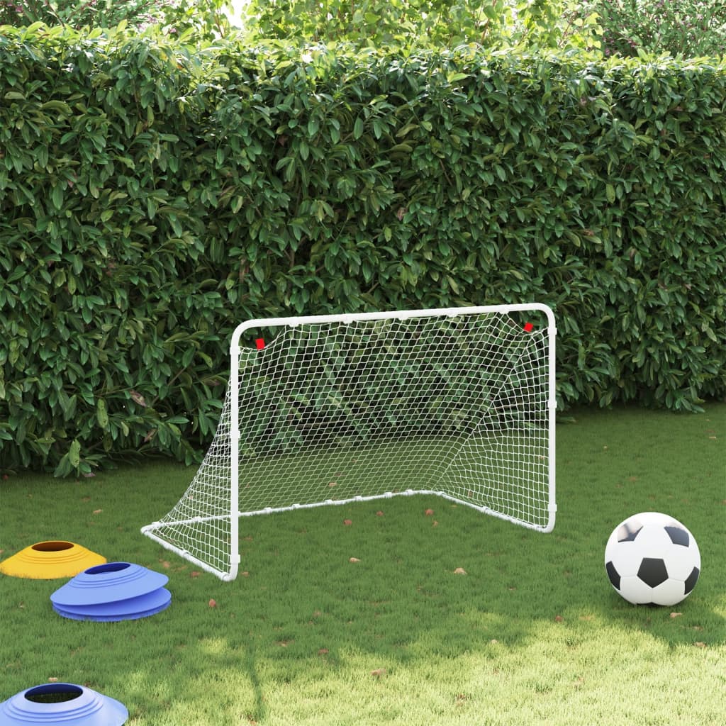 fodboldmål hvid 122x81x81 cm stål