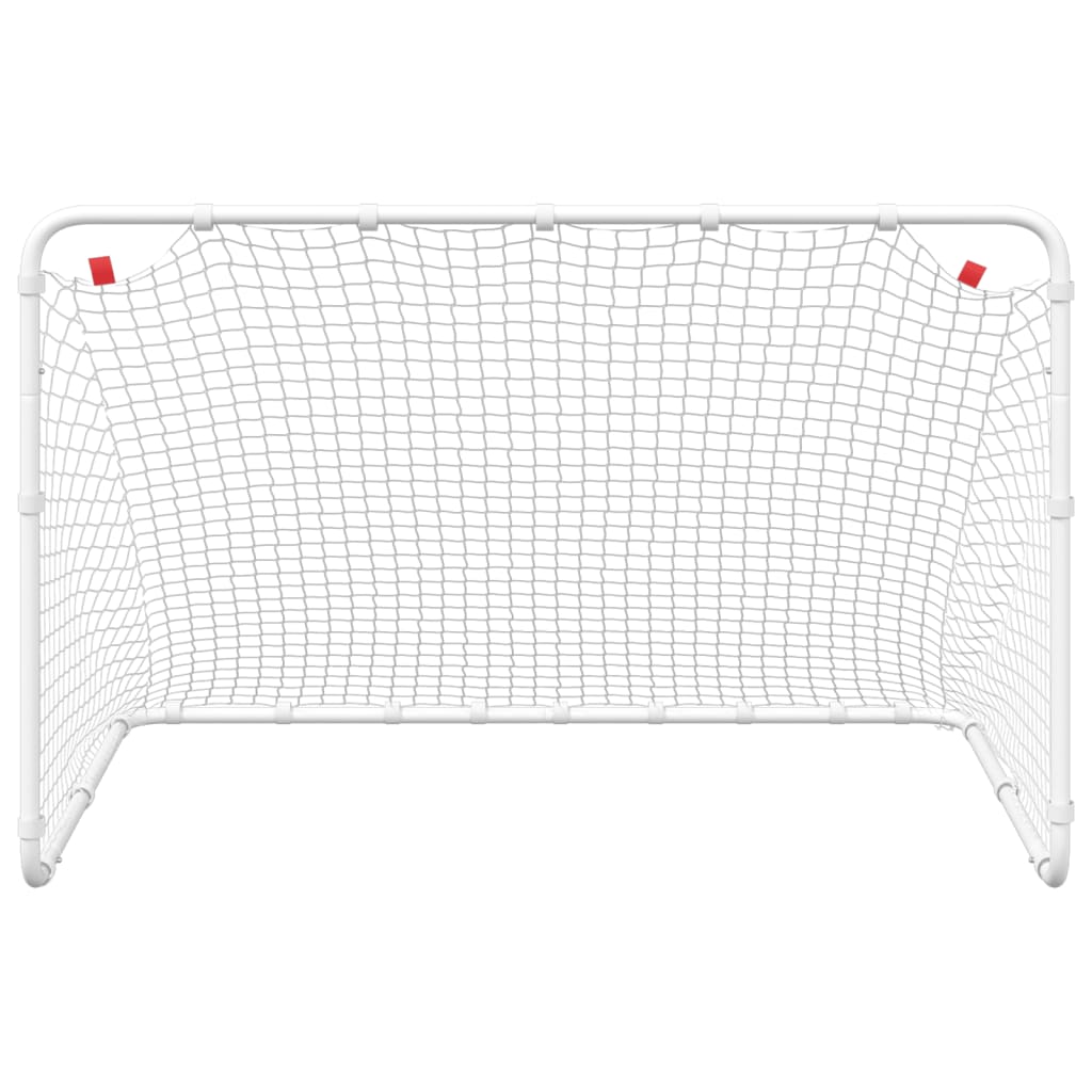 fodboldmål hvid 122x81x81 cm stål