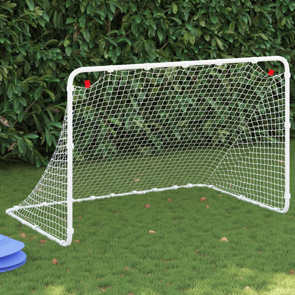 fodboldmål hvid 122x81x81 cm stål