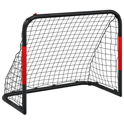 fodboldmål med net 90x48x71 cm stål rød og sort