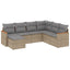 sofasæt til haven 7 dele med hynder polyrattan beige