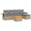 sofasæt til haven 6 dele med hynder polyrattan beige