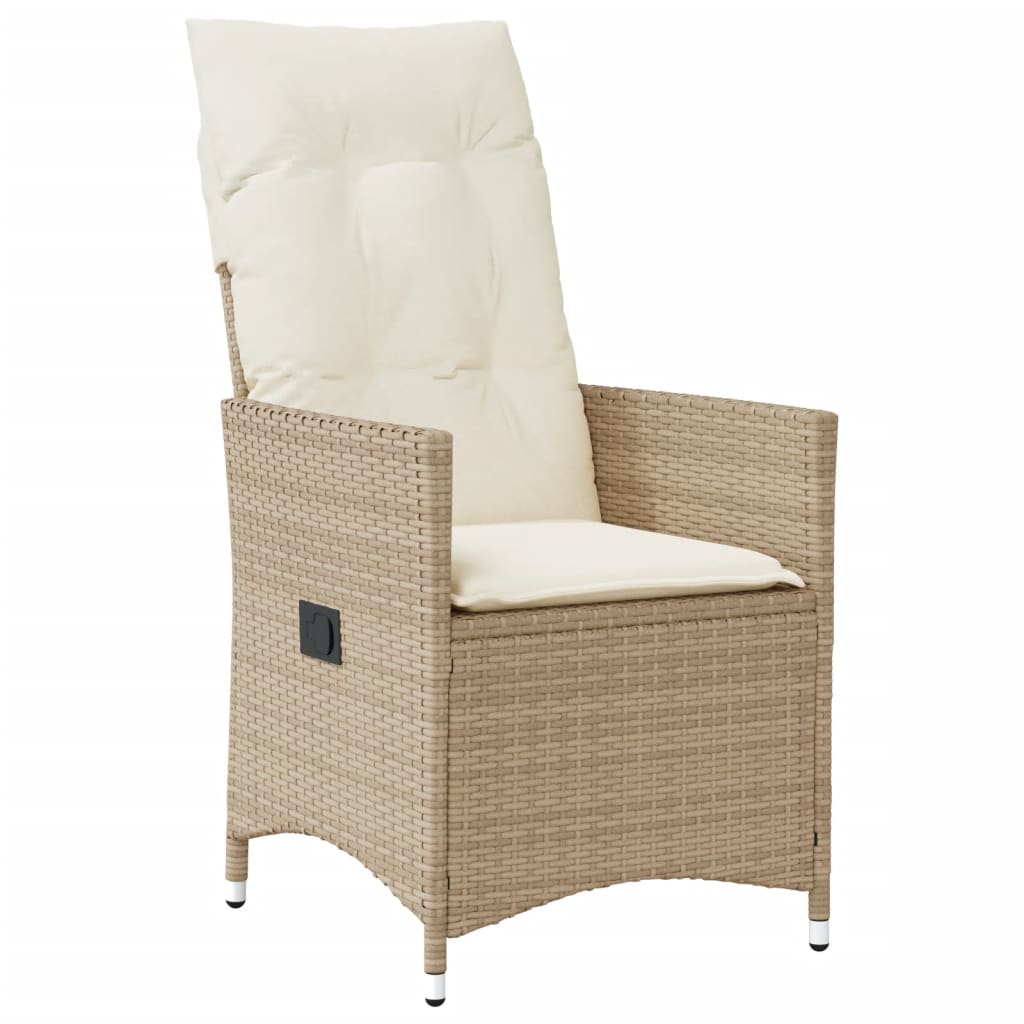 spisebordssæt til haven 7 dele med hynder polyrattan beige
