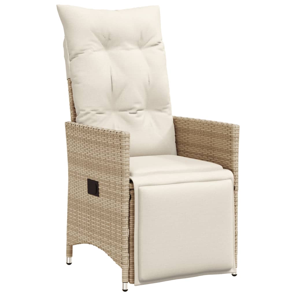 spisebordssæt til haven 9 dele med hynder polyrattan beige