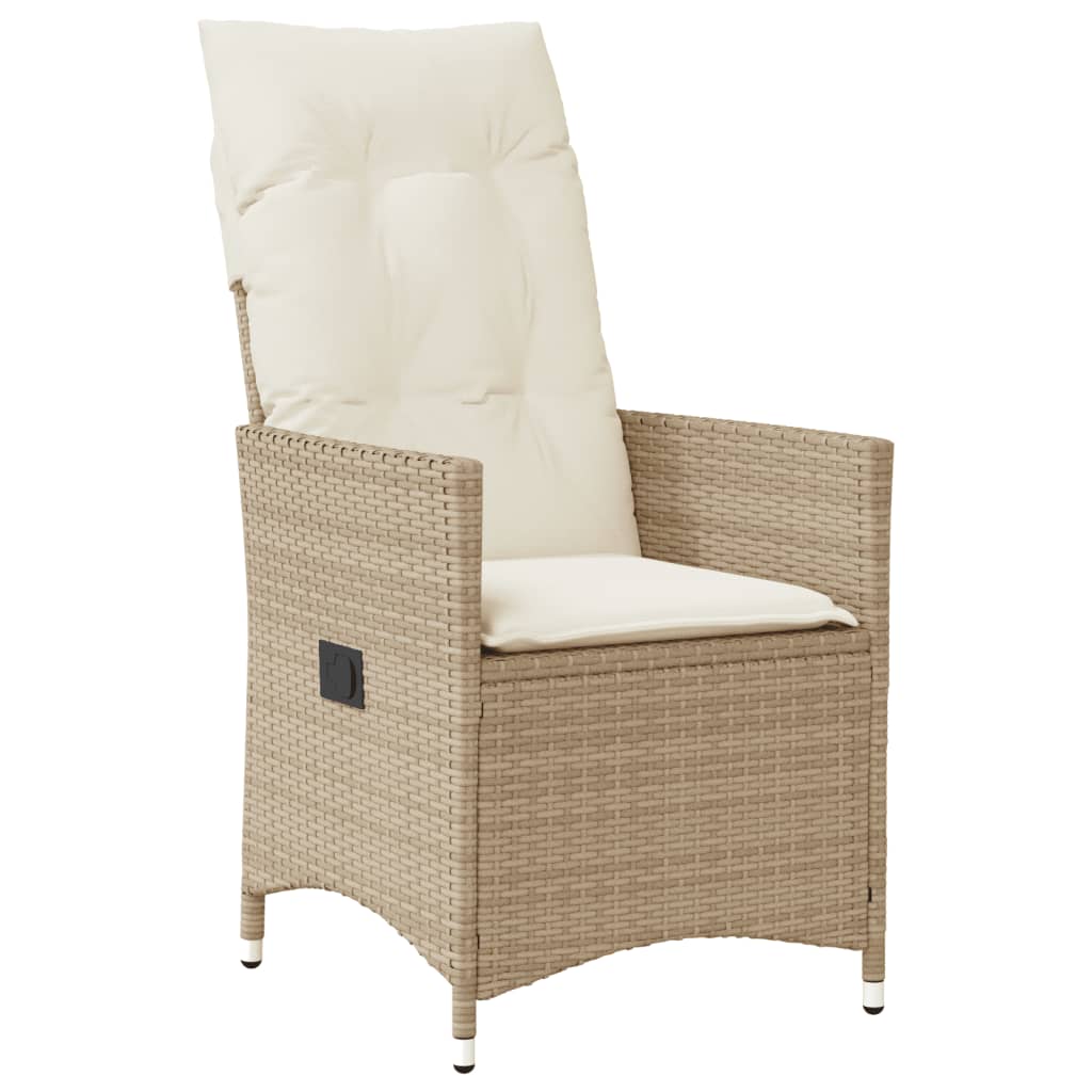 spisebordssæt til haven 9 dele med hynder polyrattan beige