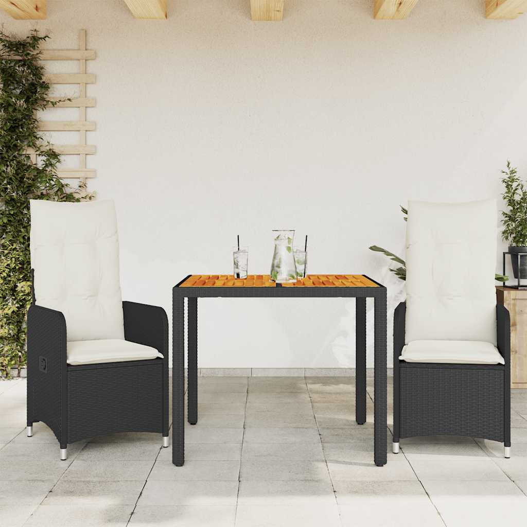Bistrosæt Til Haven 5 Dele Med Hynder Polyrattan - 2 / Uden fodskammel / 90 x 90 x 75 cm
