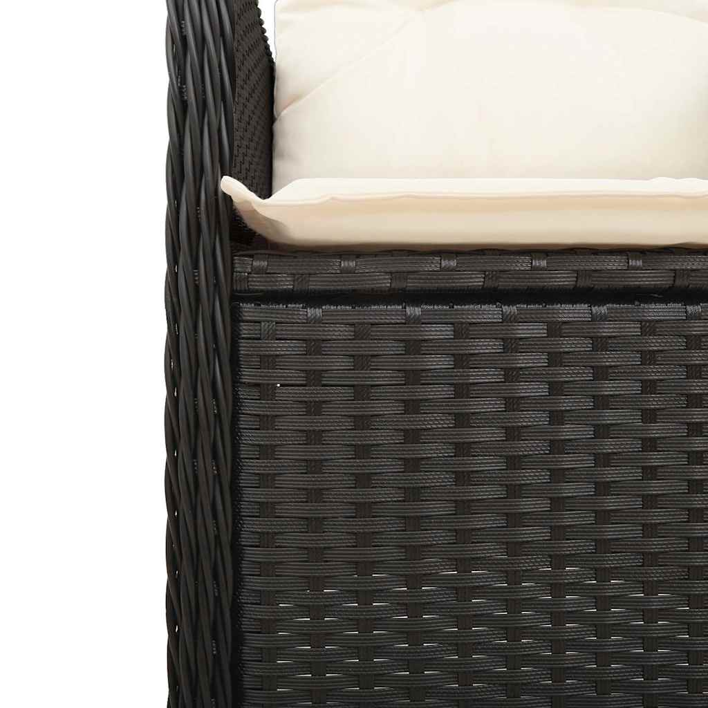 bistrosæt til haven 5 dele med hynder polyrattan sort