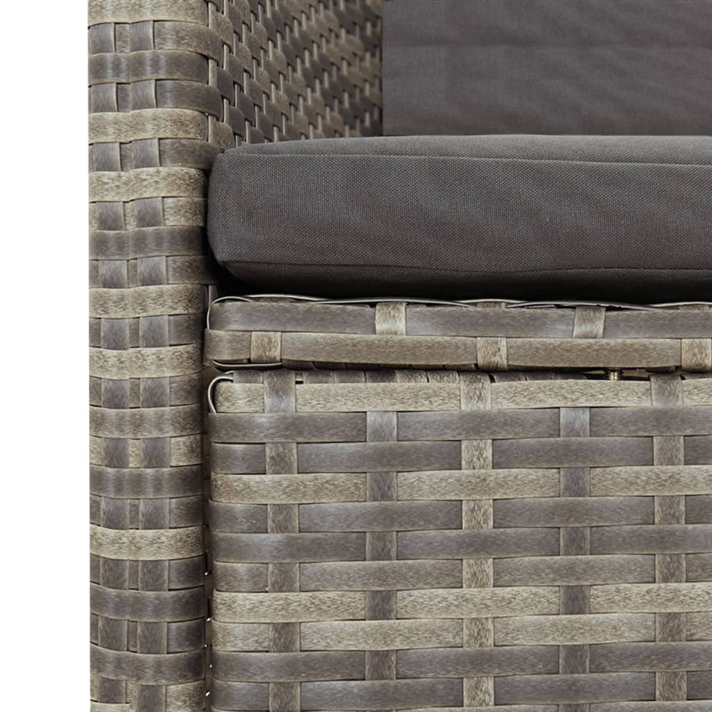 loungesæt til haven 11 dele med hynder polyrattan grå