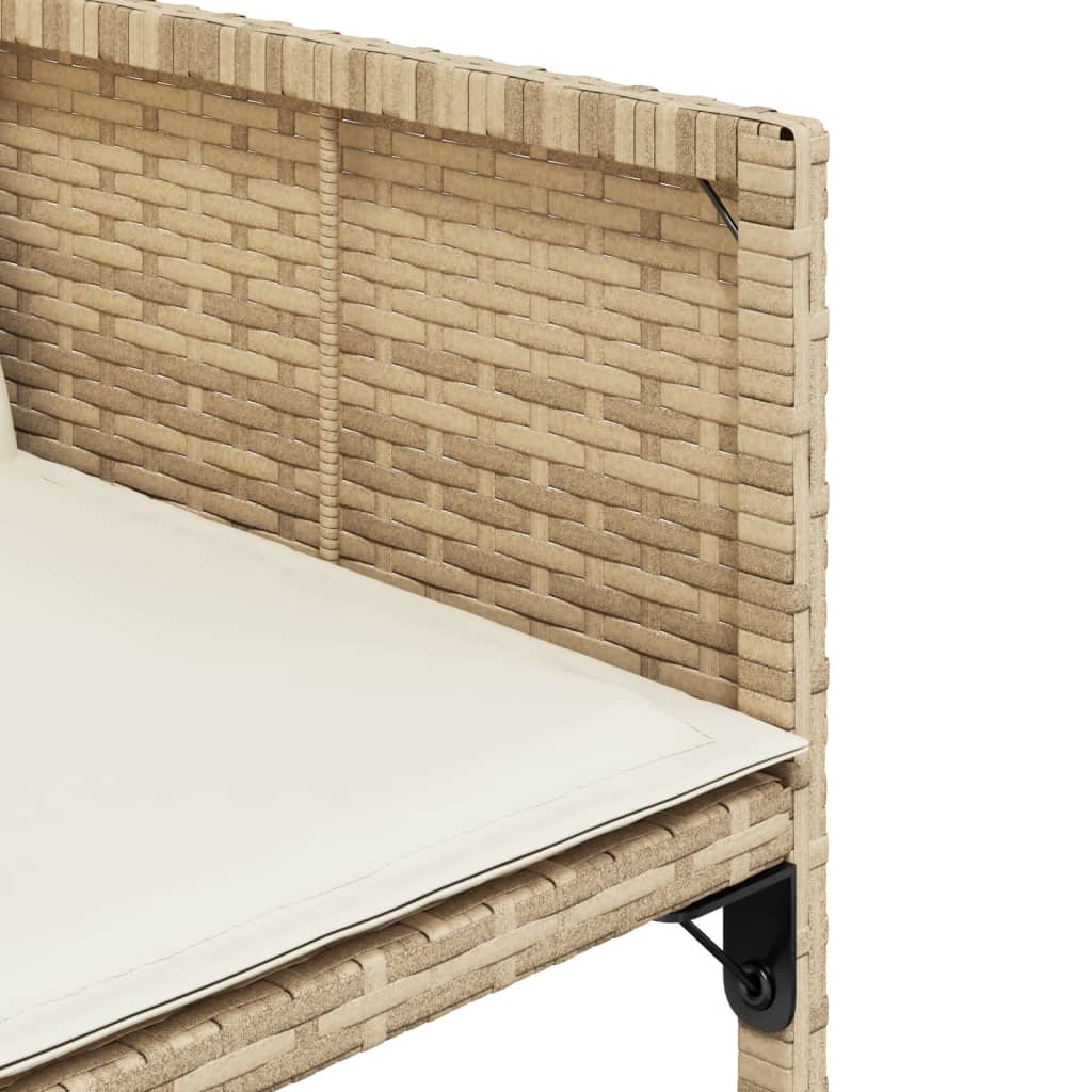 spisebordssæt til haven 5 dele med hynder polyrattan beige