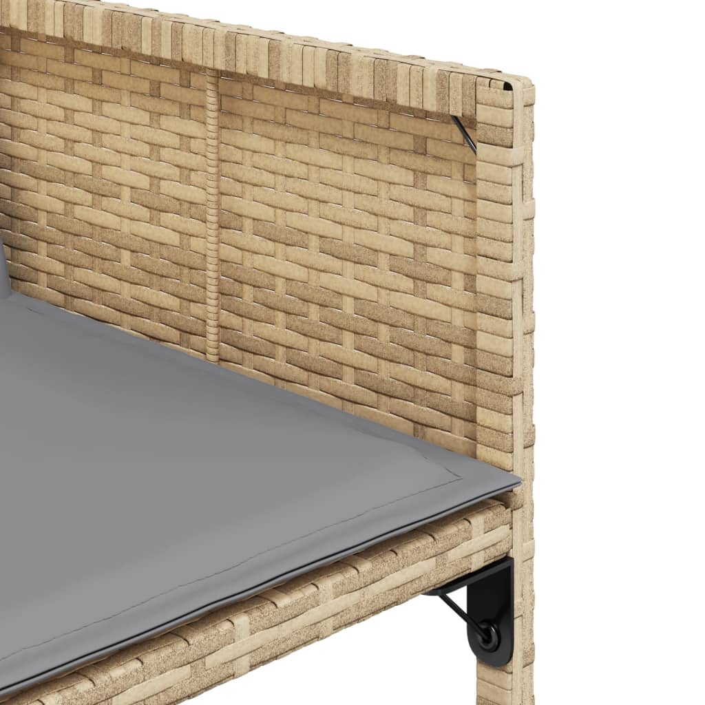 spisebordssæt til haven 5 dele med hynder polyrattan beige