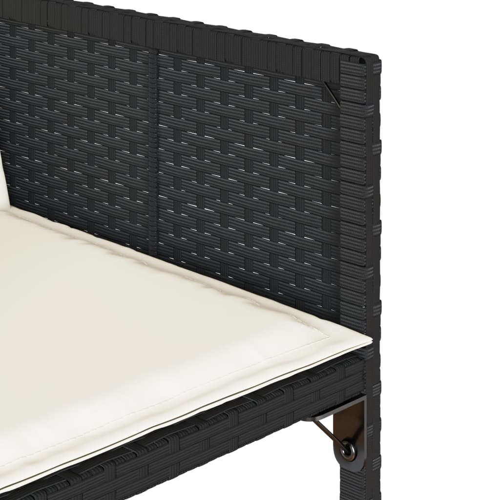 spisebordssæt til haven 11 dele med hynder polyrattan sort