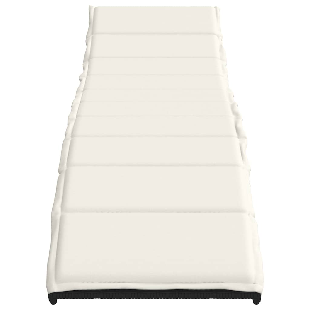 liggestole 2 stk. med hynder polyrattan sort