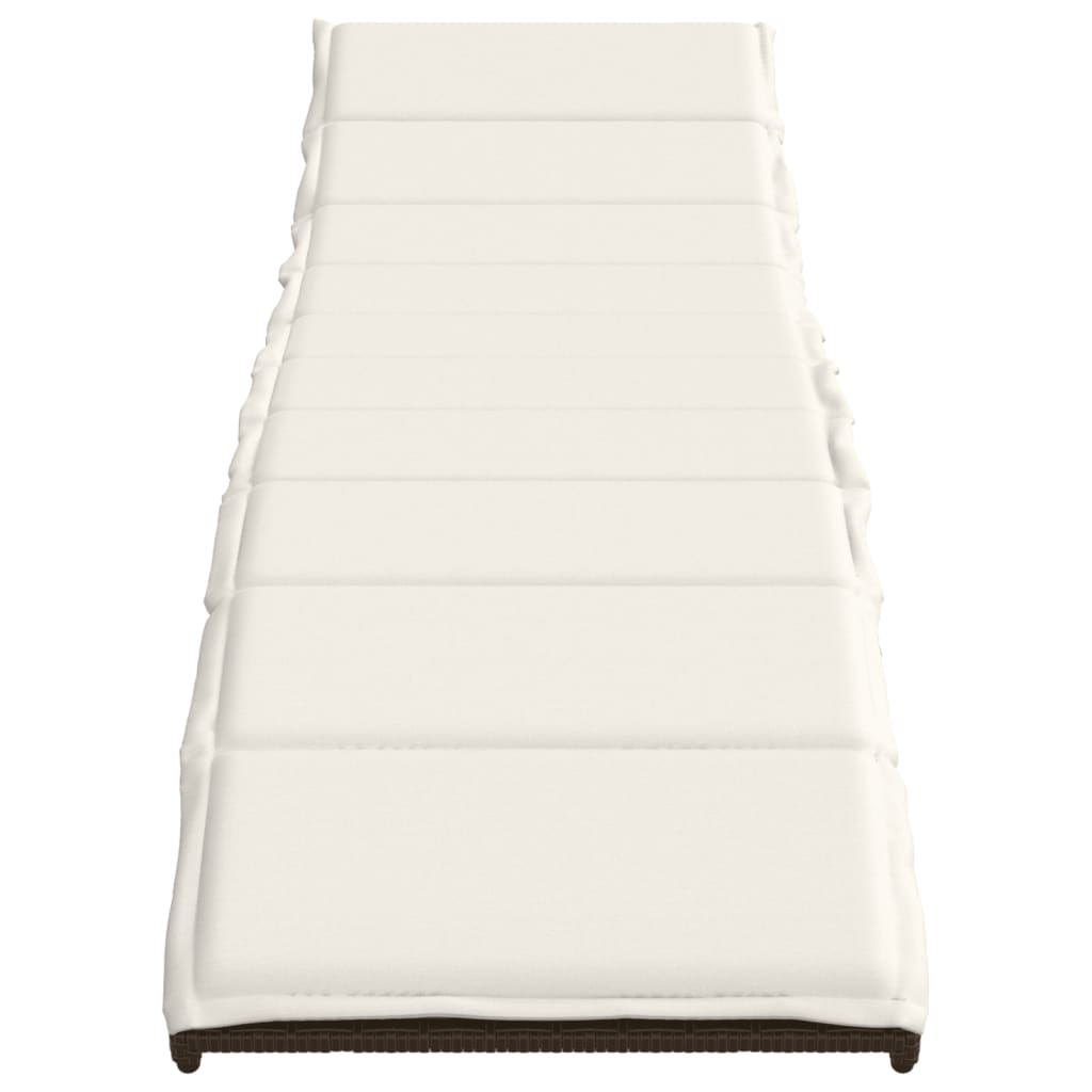 liggestole 2 stk. med hynder polyrattan brun