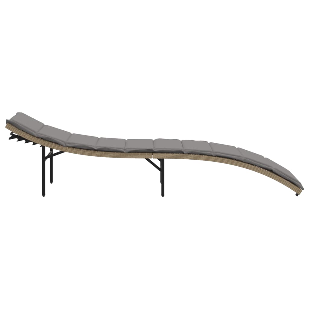 liggestole 2 stk. med hynder polyrattan beige