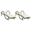 liggestole 2 stk. med hynder polyrattan brun