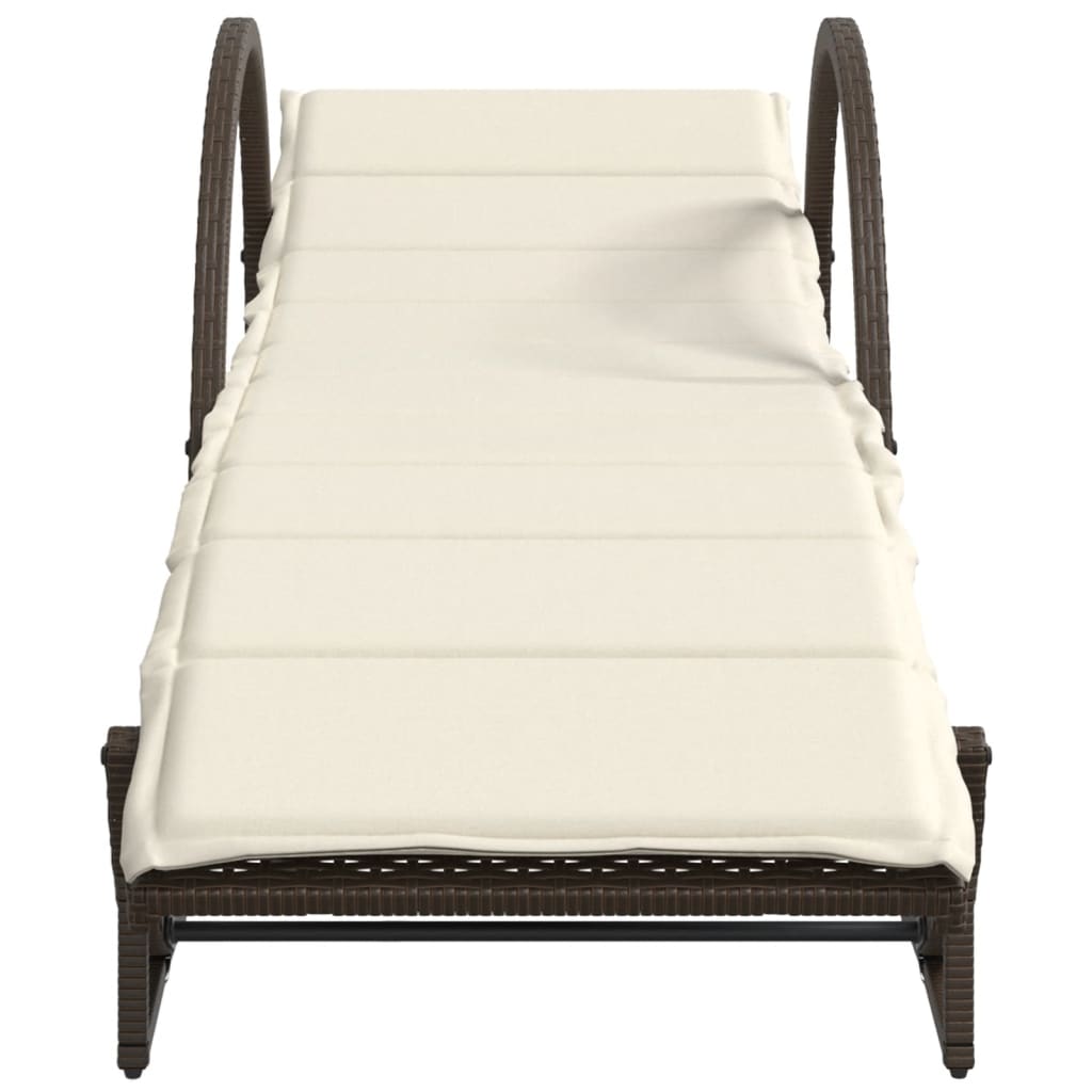 liggestole 2 stk. med hynder polyrattan brun