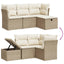 sofasæt til haven 4 dele med hynder polyrattan beige