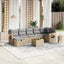 havesofasæt 8 dele med hynder polyrattan beige