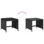 haveskammel med hynder 4 stk. 40x40x35 cm polyrattan sort