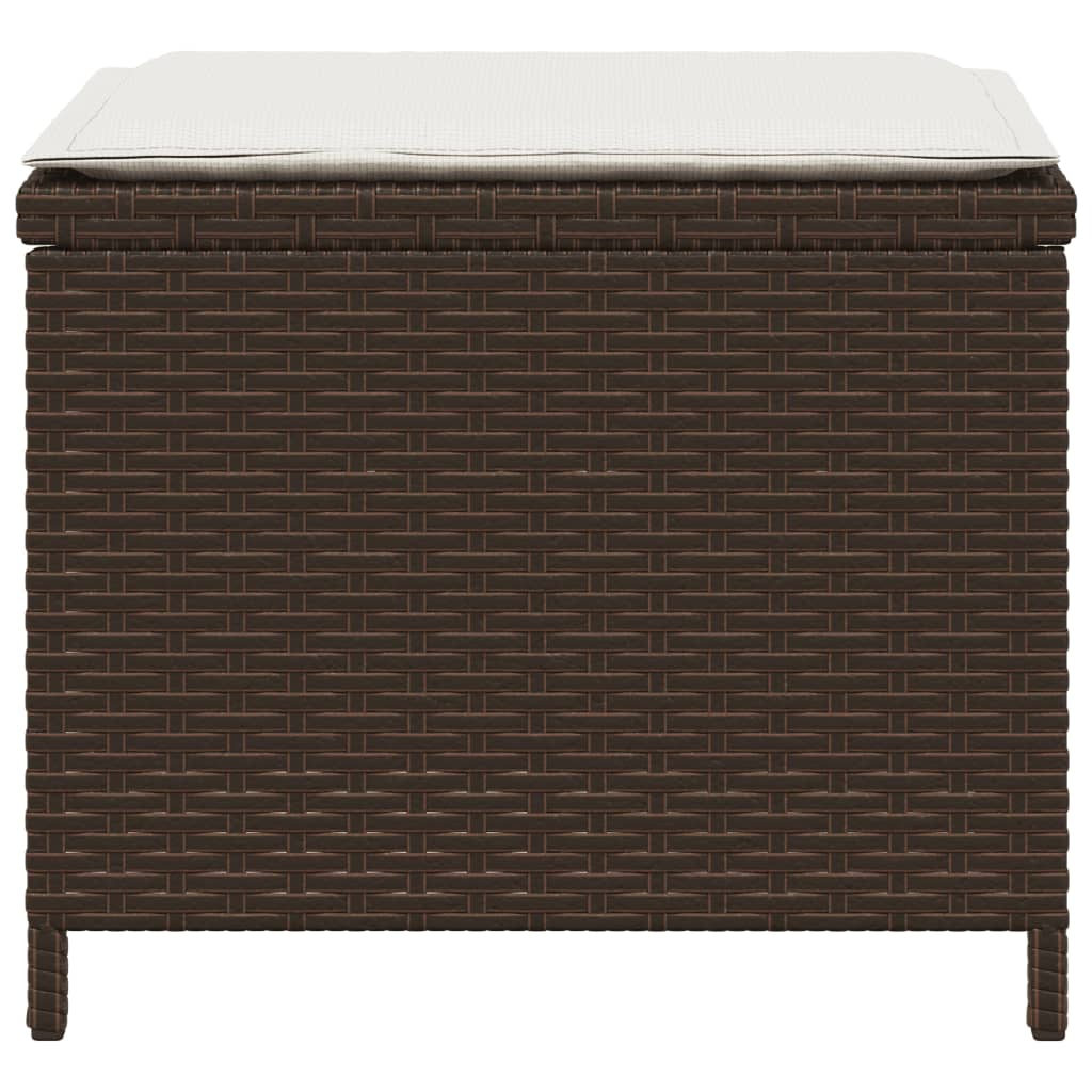 haveskamler 4 stk. med hynder 40x40x35 cm polyrattan brun