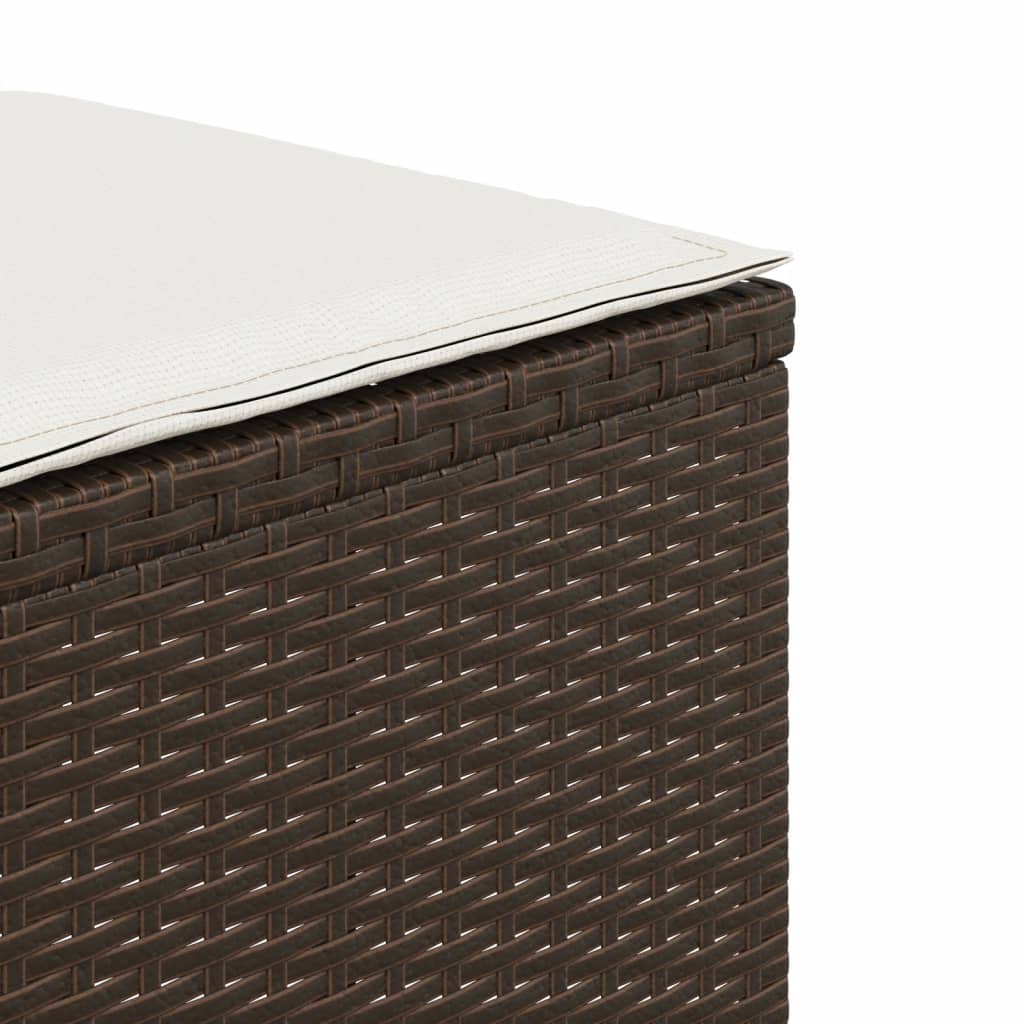 haveskamler 4 stk. med hynder 40x40x35 cm polyrattan brun